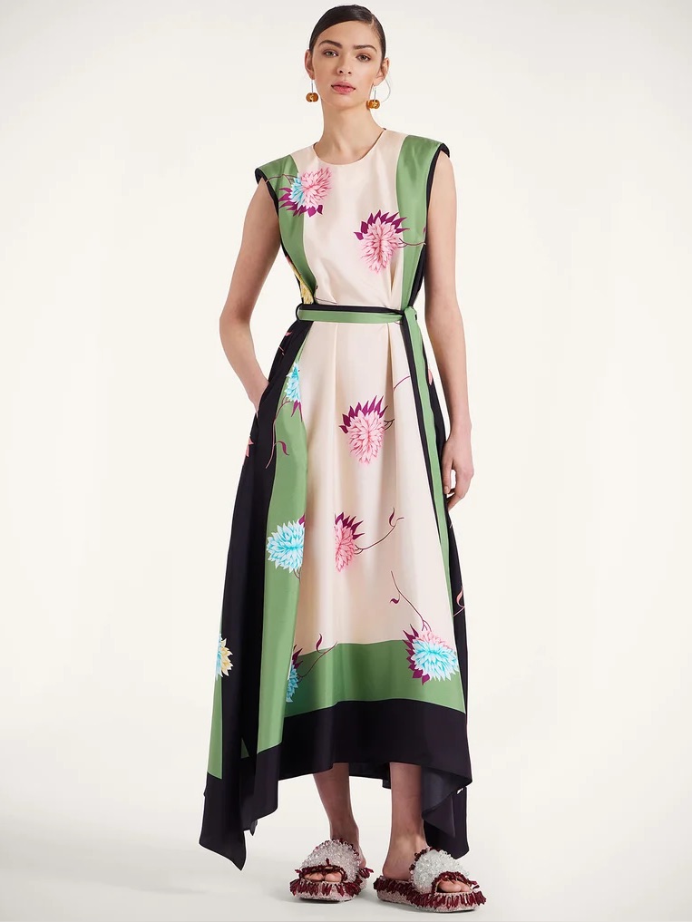 La Doublej San Carlo Dress Derby Place Multicolor In Silk
